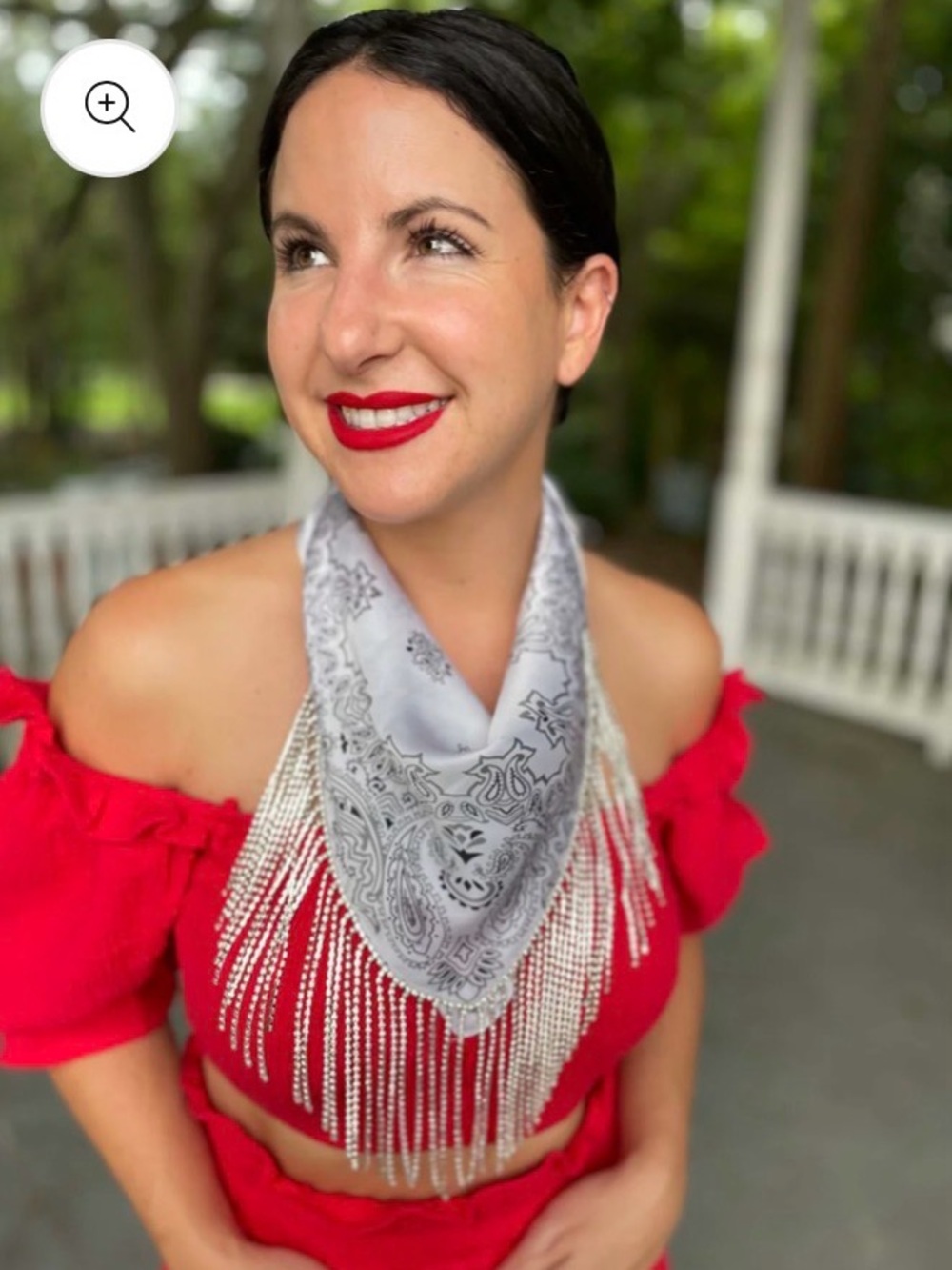 NWT Luxe Blingdana bandana with crystal fringe - Picture 2 of 9